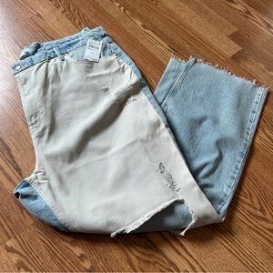 Good American patchwork wide leg jeans